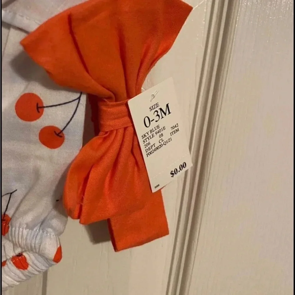 NWT Cat & Jack Cherry Romper with Headband